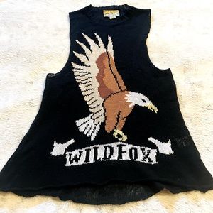 Rare! WILDFOX White Label Sleeveless Eagle Sweater